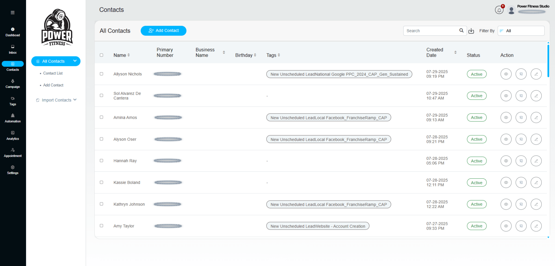 RevText Contacts